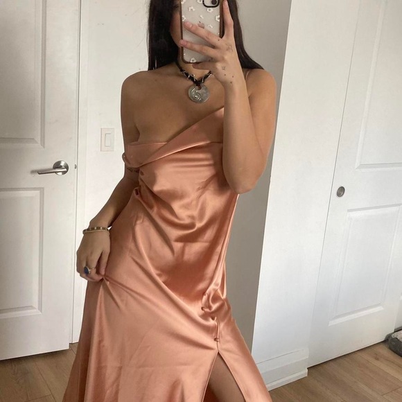 Orange maxi silk slip dress🧡 - Picture 2 of 3